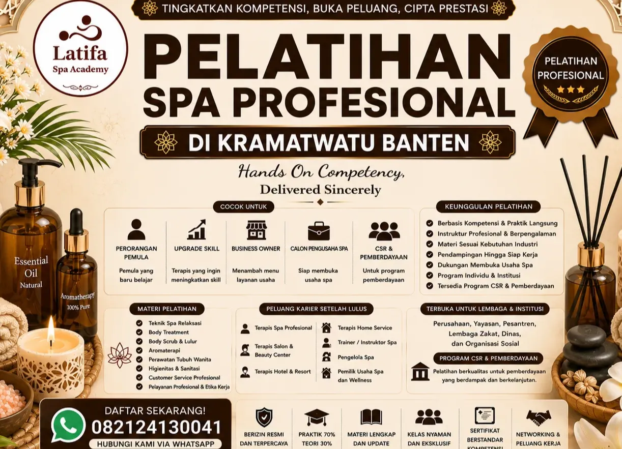 Pelatihan Spa Profesional di Kramatwatu Banten 082124130041